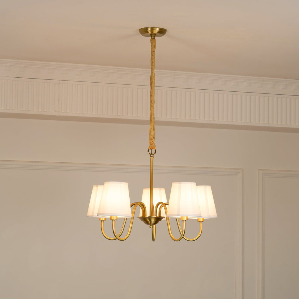 Aged Traditional Stacey Fabric Chandelier | ventumra