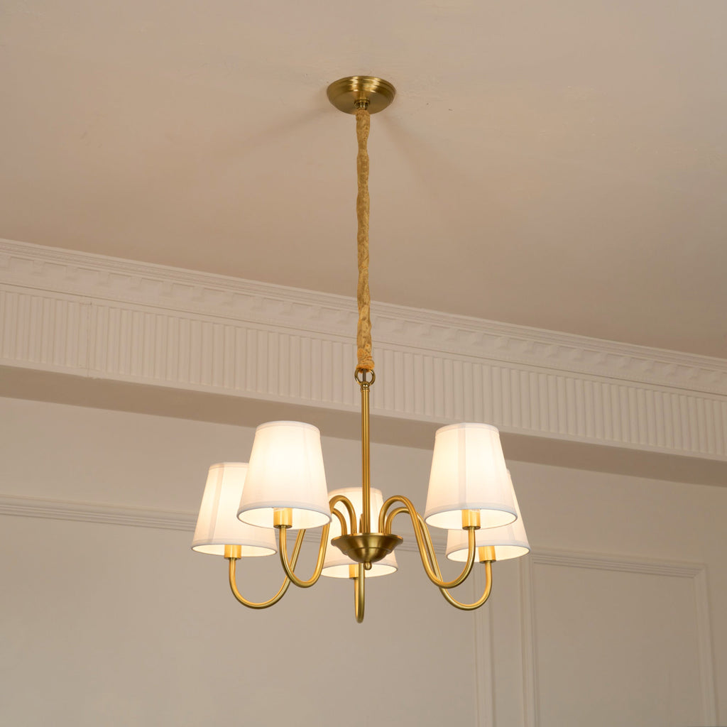 Aged Traditional Stacey Fabric Chandelier | ventumra