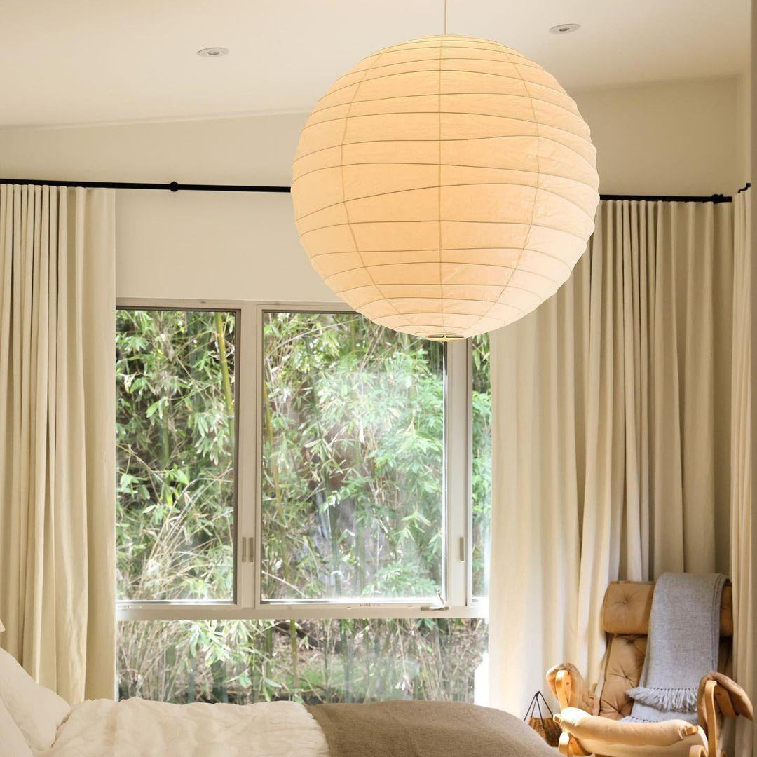 Luna Pendant Light Japanese Paper Globe | ventumra