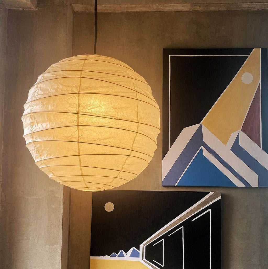 Luna Pendant Light Japanese Paper Globe | ventumra