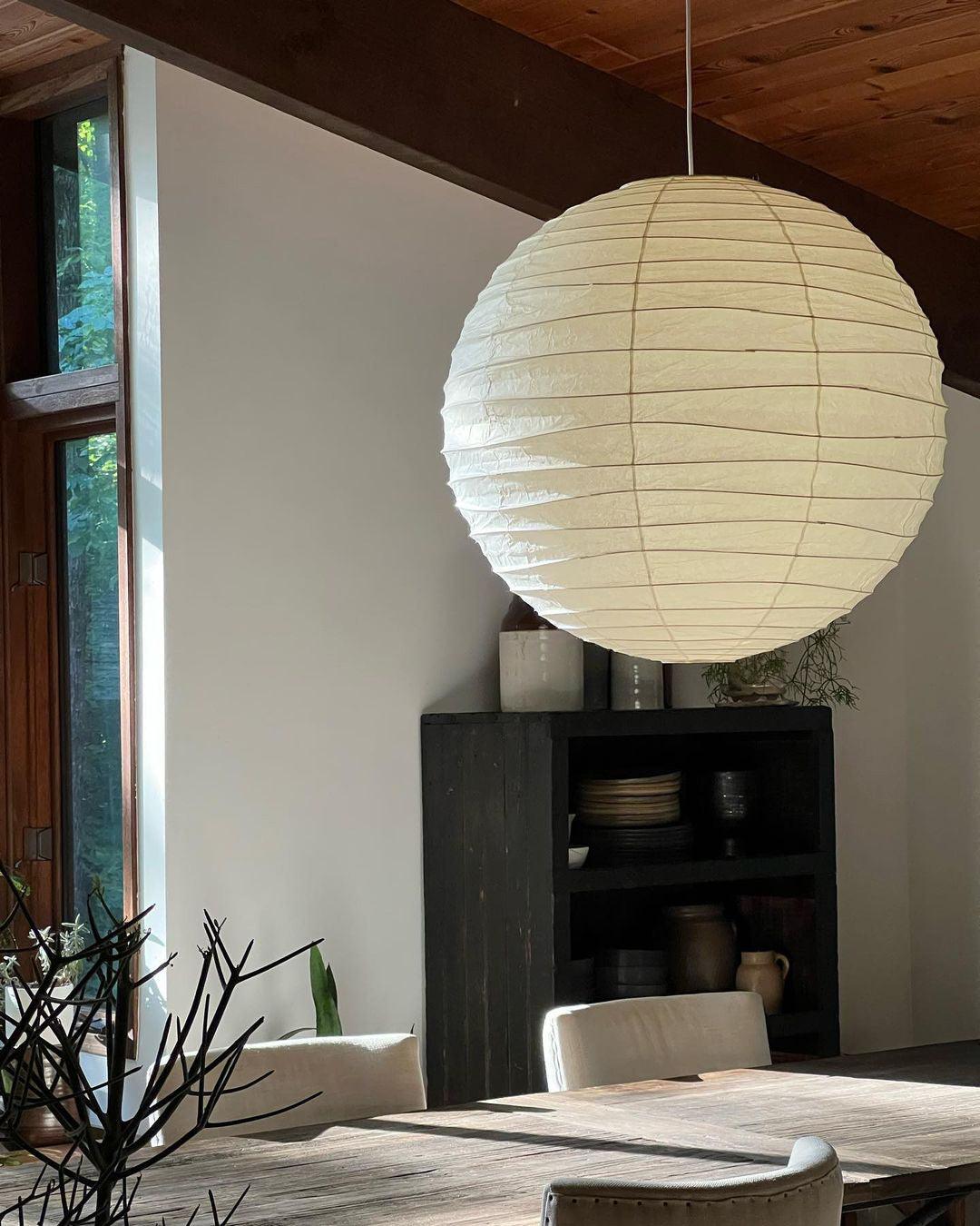 Luna Pendant Light Japanese Paper Globe | ventumra