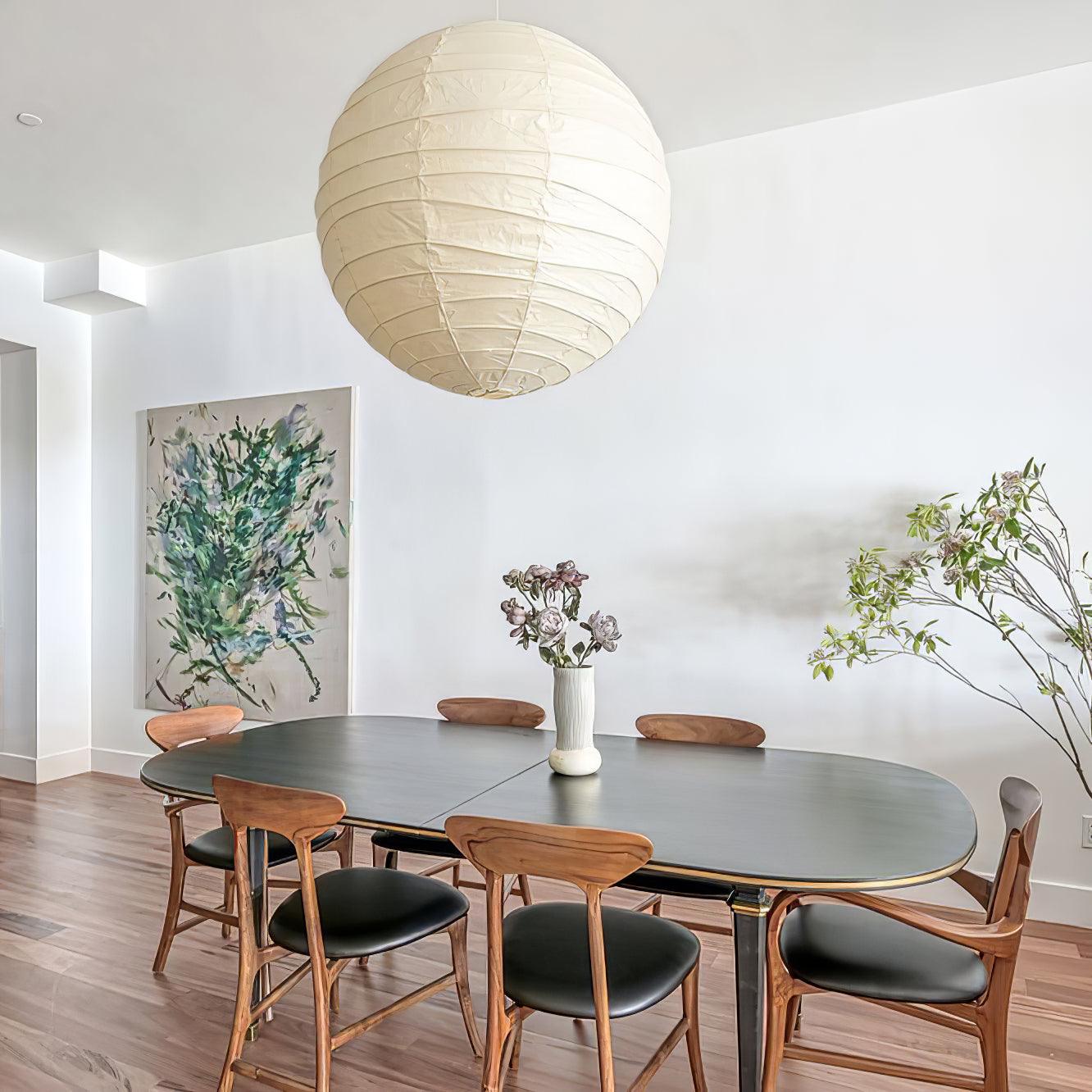Luna Pendant Light Japanese Paper Globe | ventumra