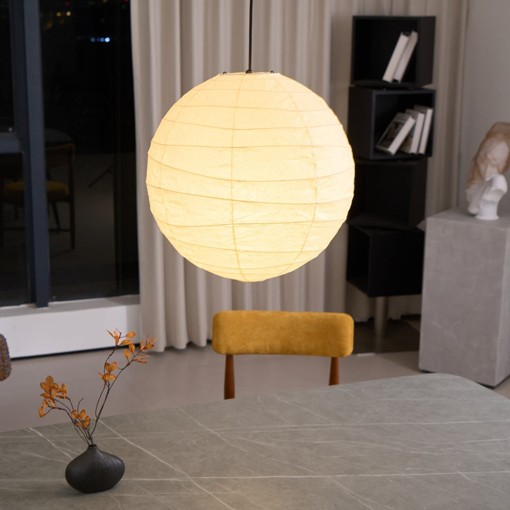 Luna Pendant Light Japanese Paper Globe | ventumra