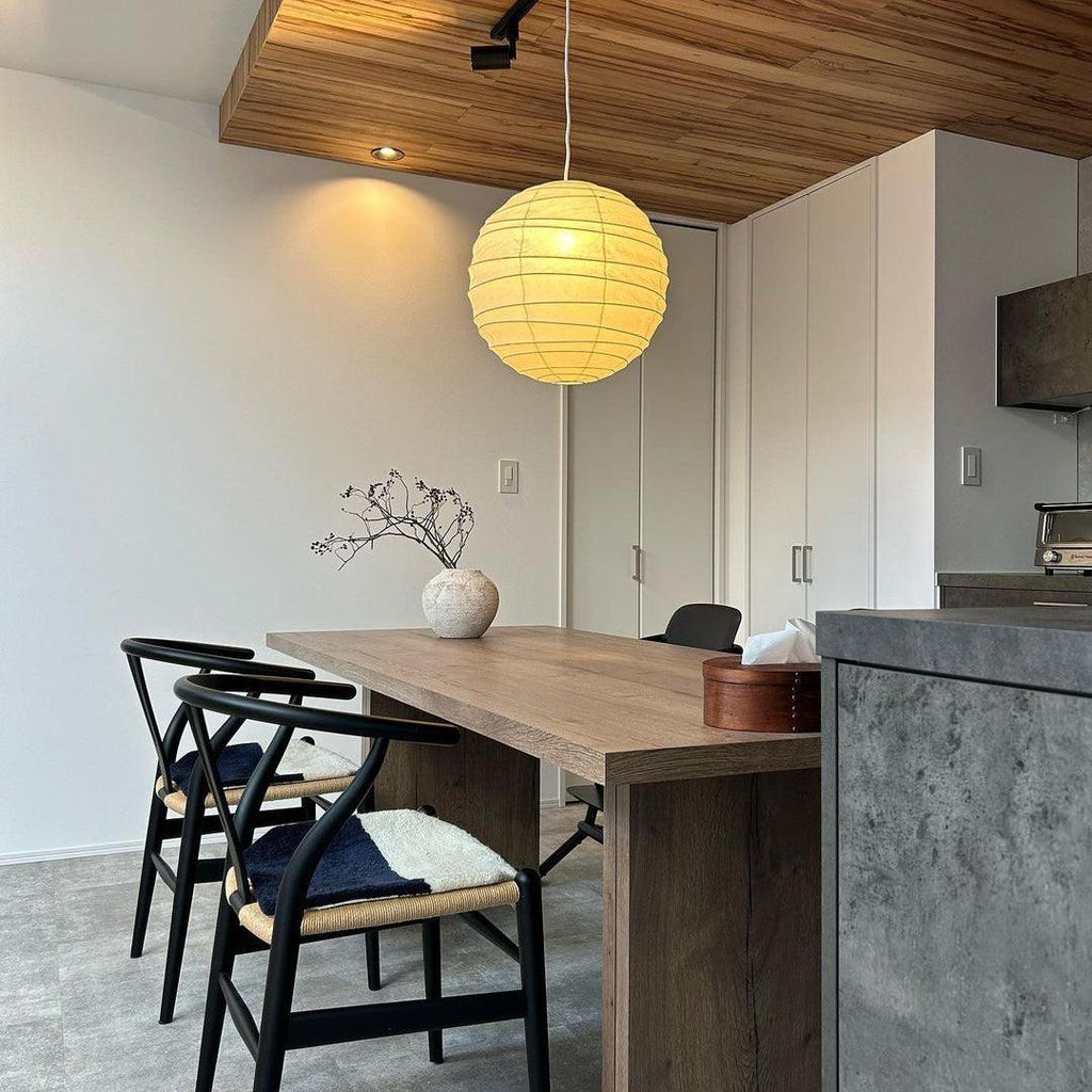 Luna Pendant Light Japanese Paper Globe | ventumra