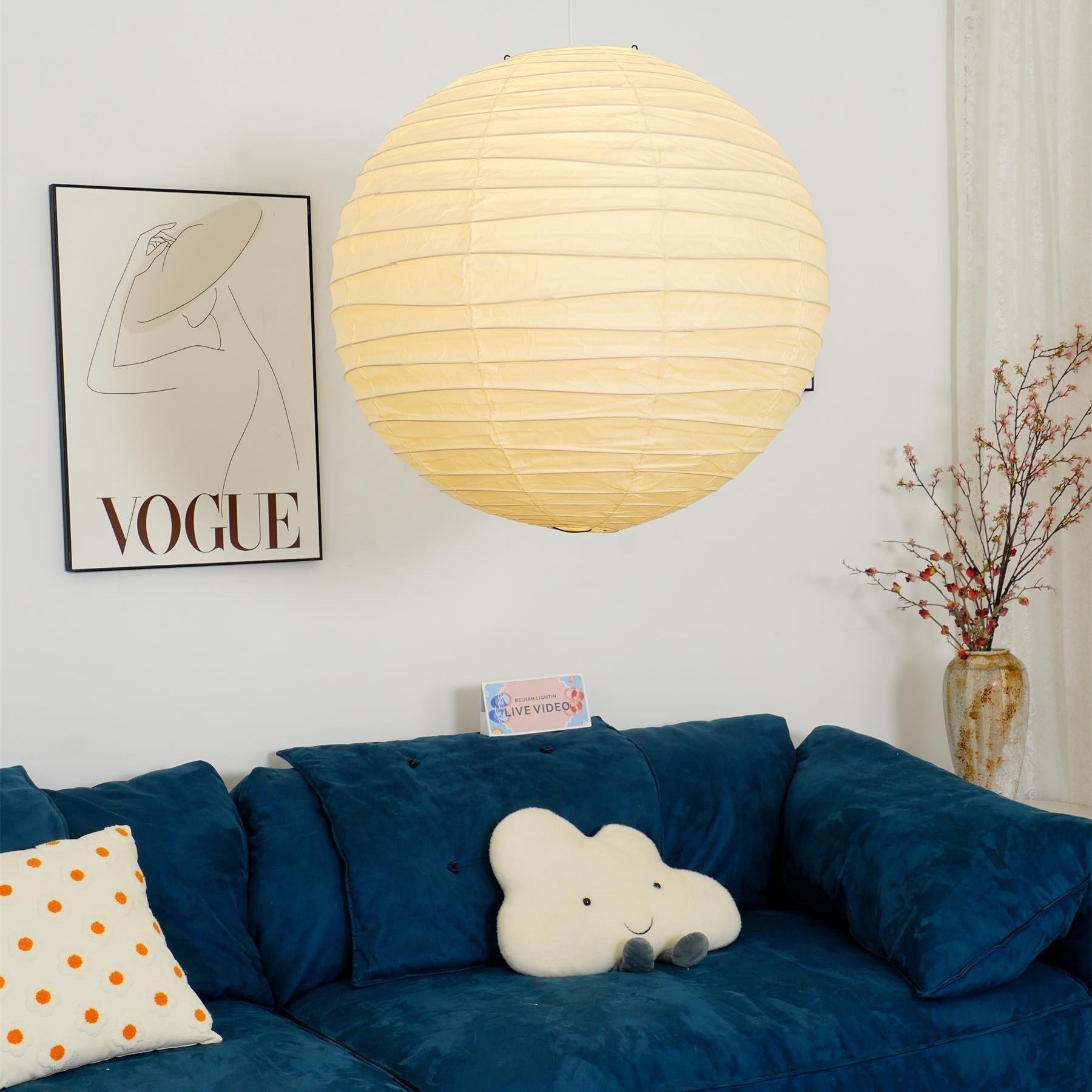 Luna Pendant Light Japanese Paper Globe | ventumra