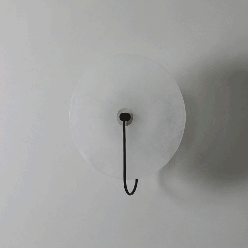 Kristy Alabaster LED Wall Lamp Round Iconic Circular | ventumra