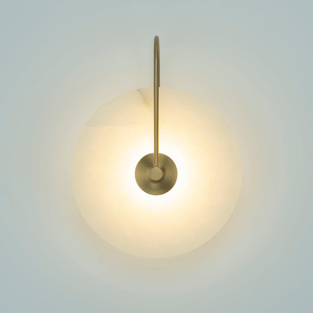 Kristy Alabaster LED Wall Lamp Round Iconic Circular | ventumra
