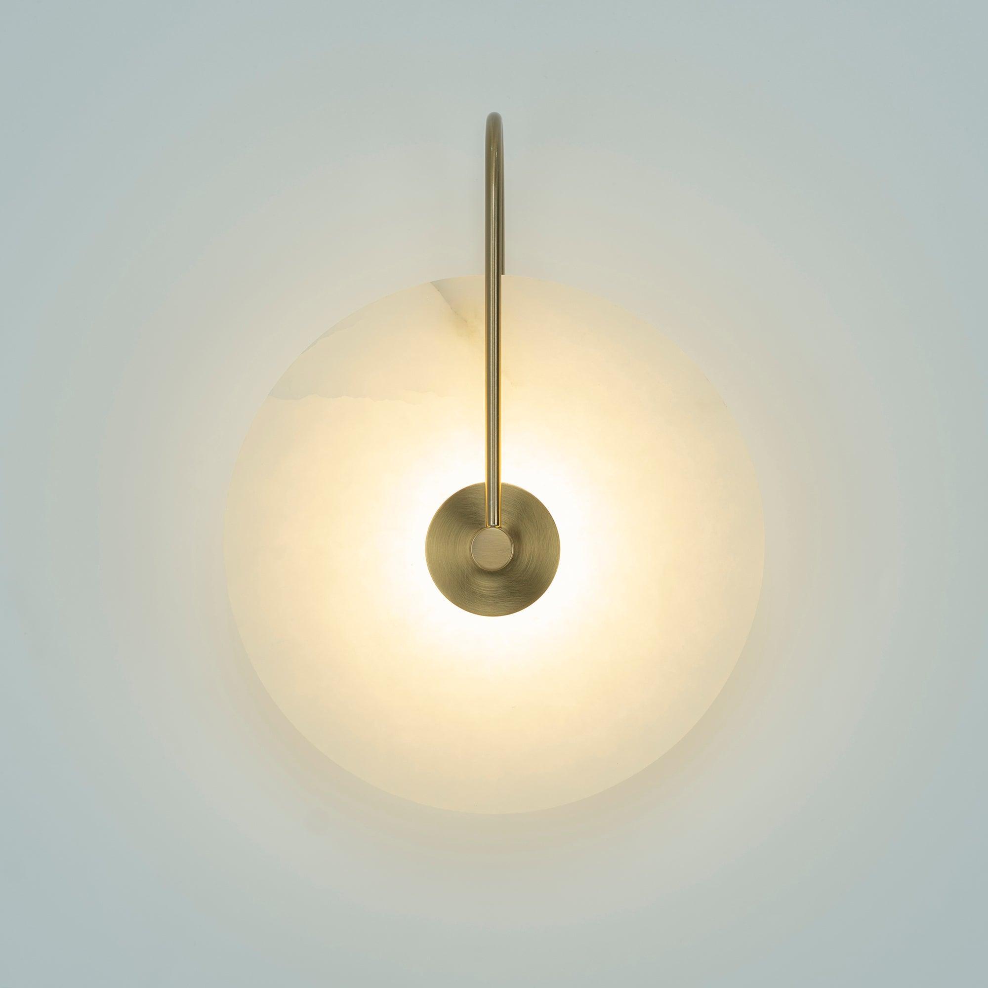 Kristy Alabaster LED Wall Lamp Round Iconic Circular | ventumra