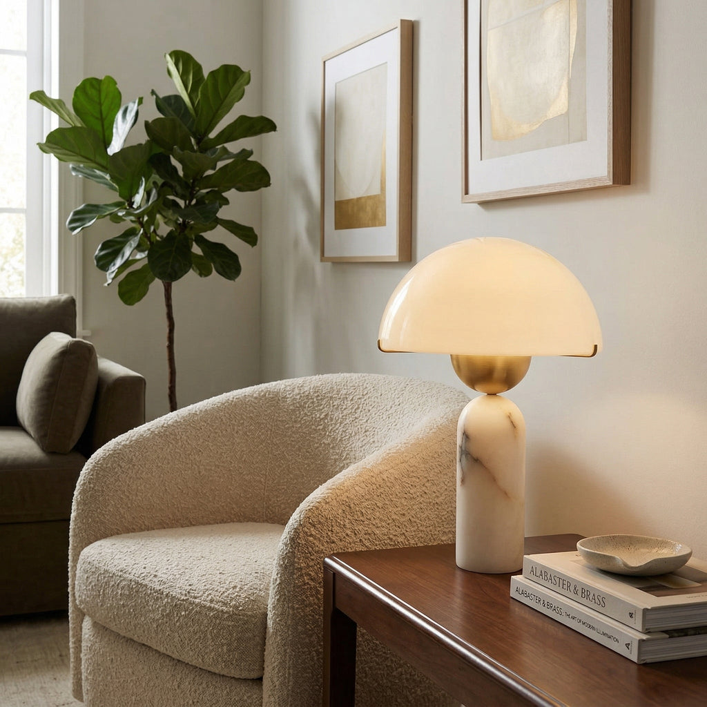 Vellum Alabaster Table Lamp | Ventumra