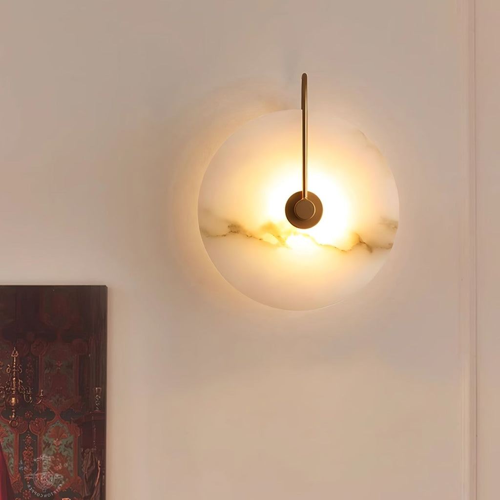 Kristy Alabaster LED Wall Lamp Round Iconic Circular | ventumra