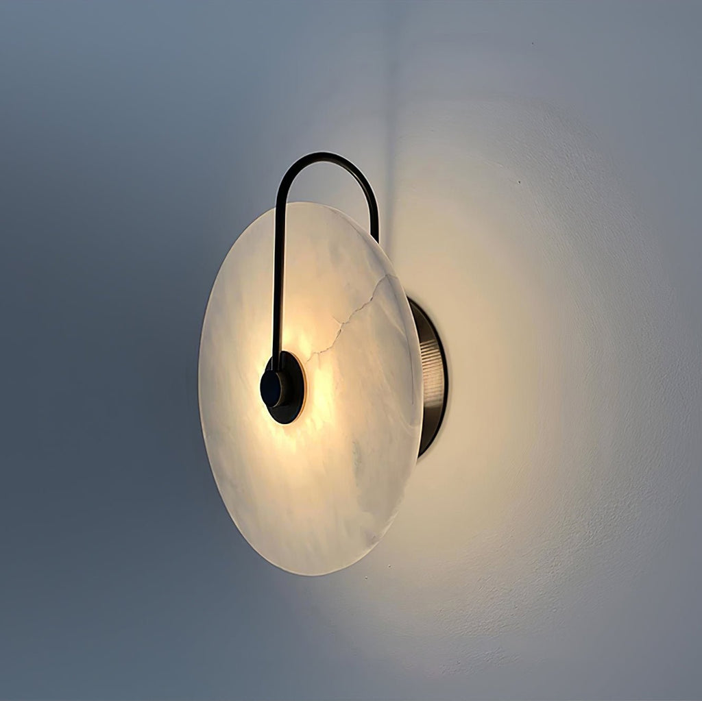 Kristy Alabaster LED Wall Lamp Round Iconic Circular | ventumra