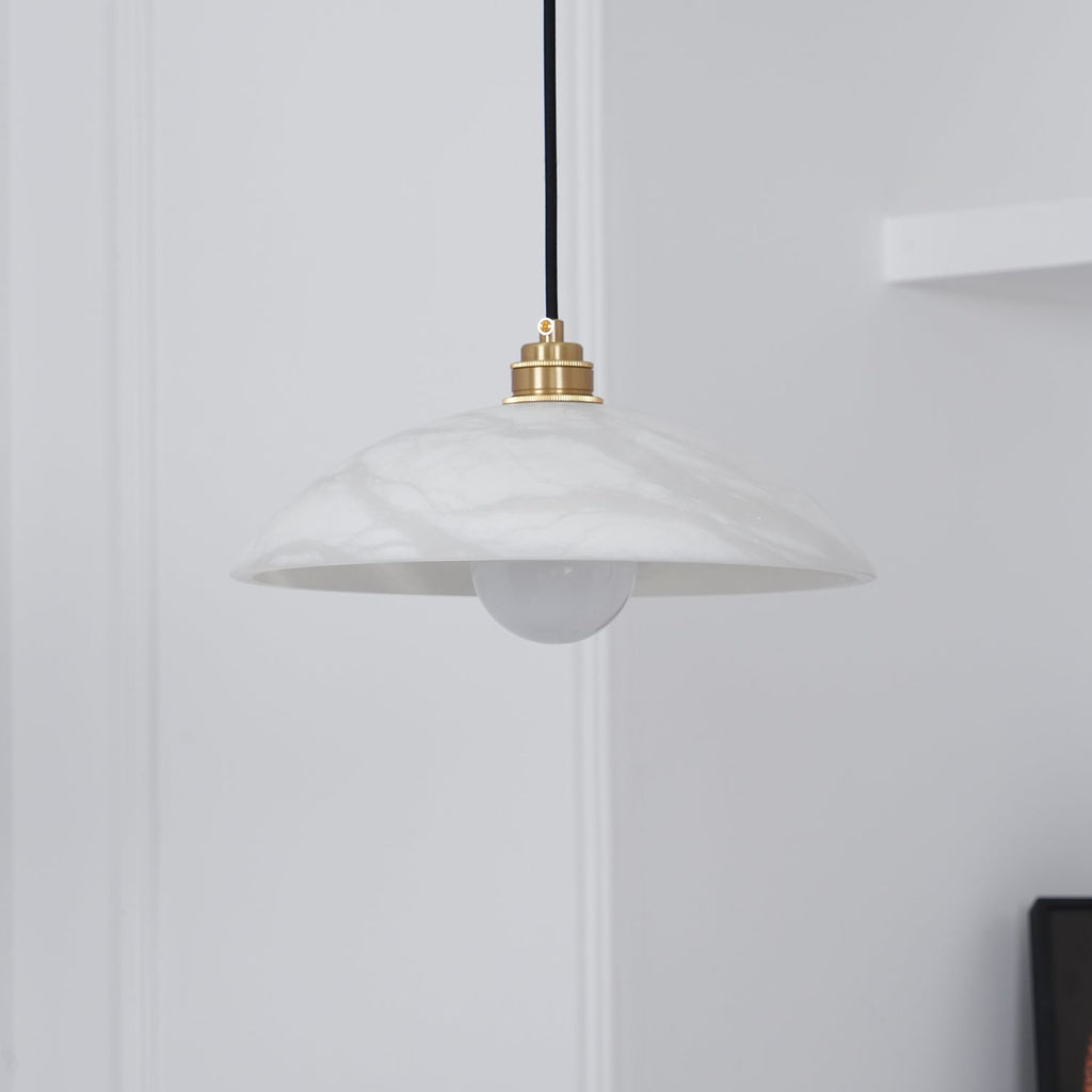 Delin Dome Pendant Light Alabaster &Brass | ventumra