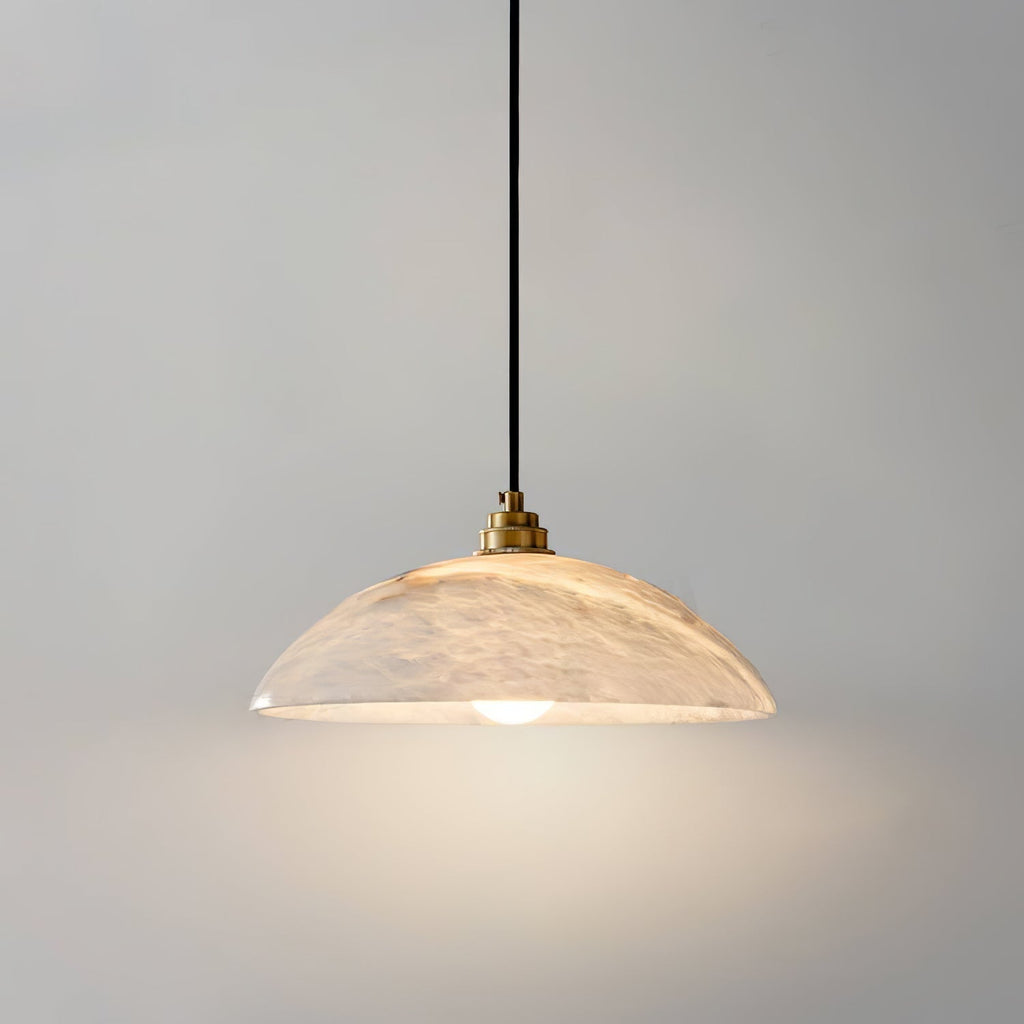 Delin Dome Pendant Light Alabaster &Brass | ventumra