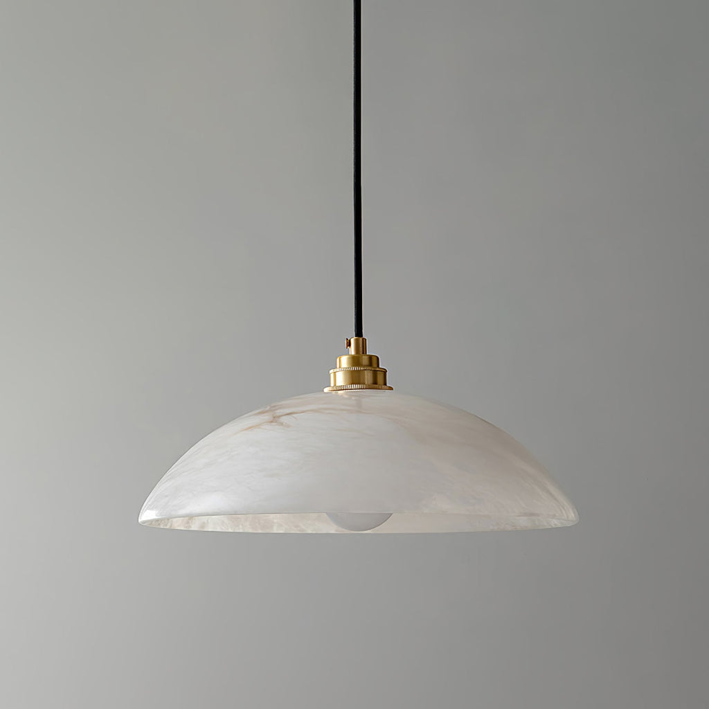 Delin Dome Pendant Light Alabaster &Brass | ventumra