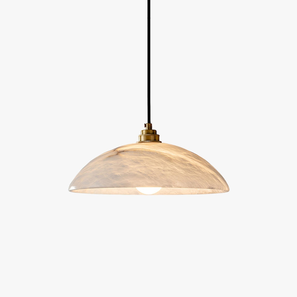 Delin Dome Pendant Light Alabaster &Brass - Neutralighting