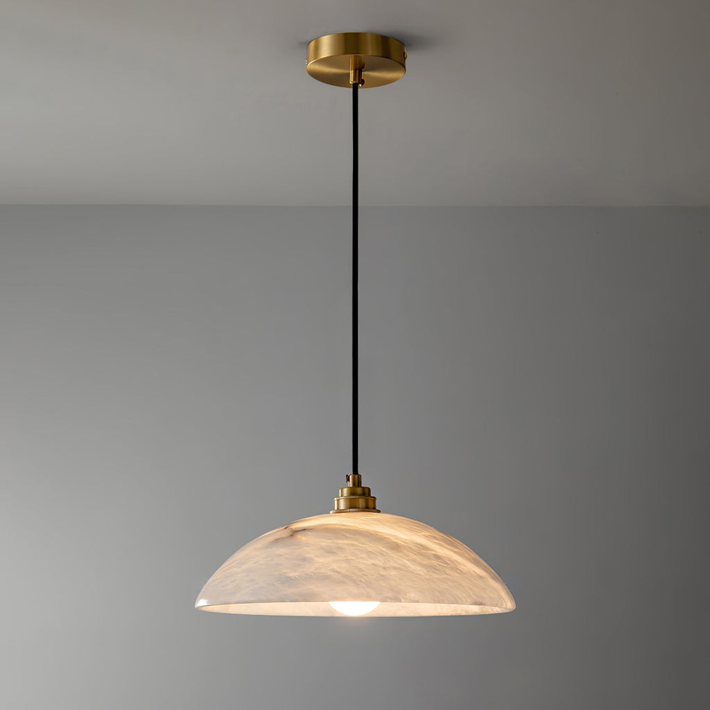 Delin Dome Pendant Light Alabaster &Brass | ventumra