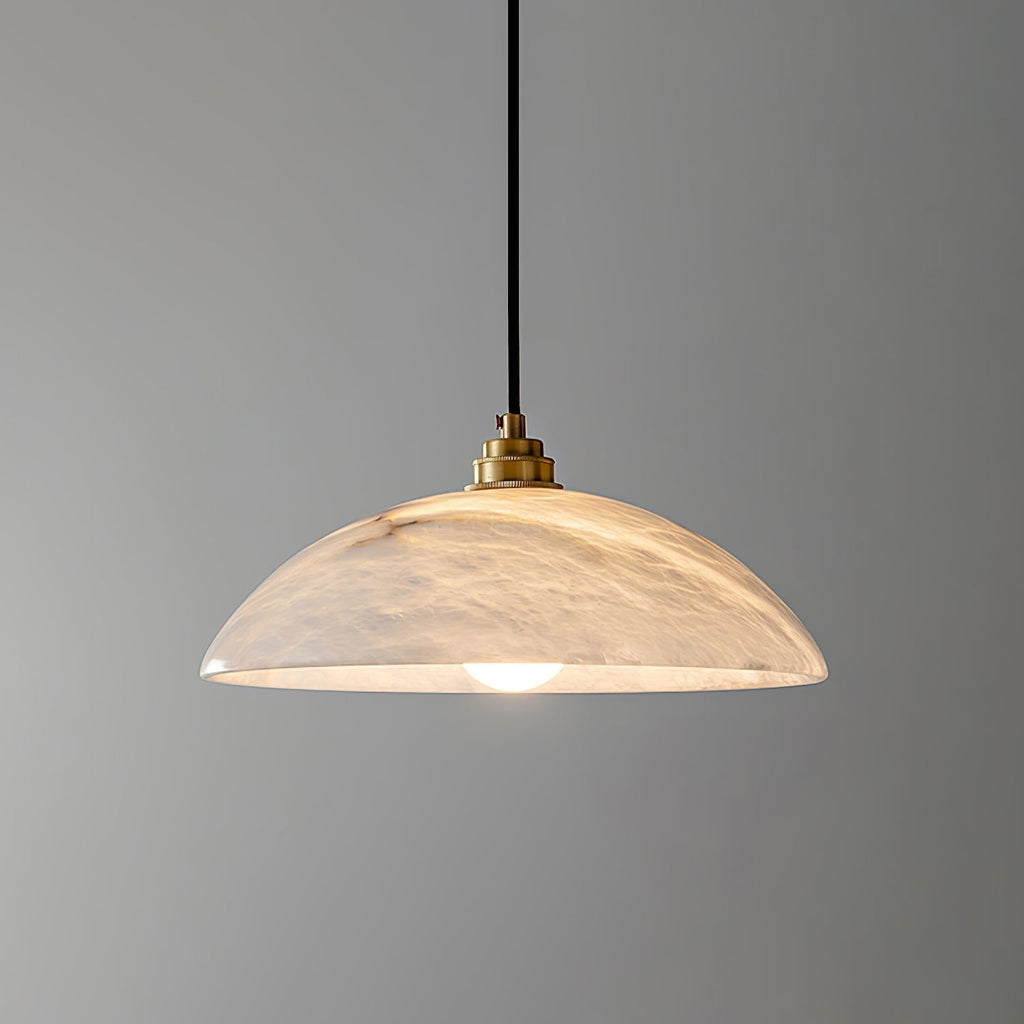 Delin Dome Pendant Light Alabaster &Brass | ventumra