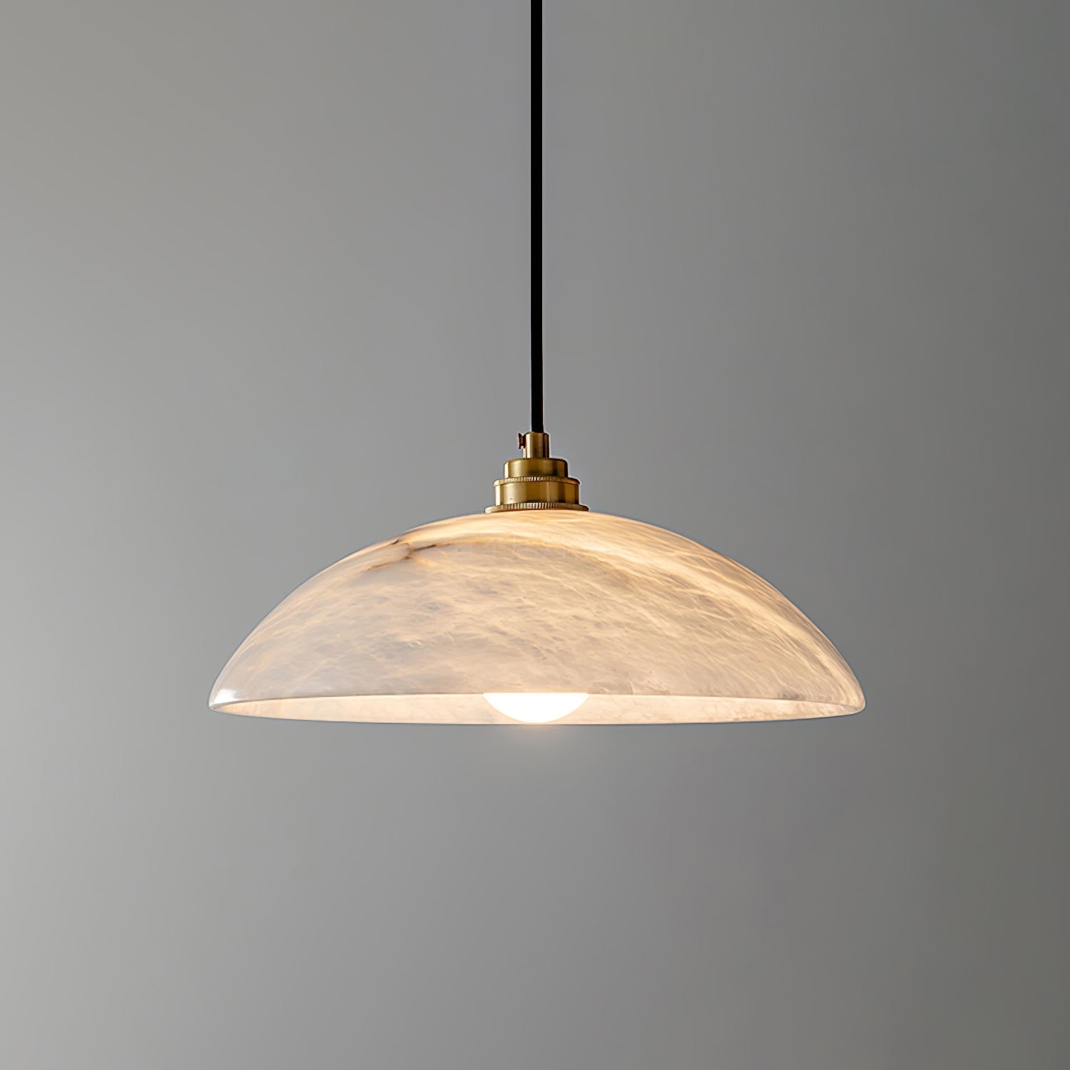 Delin Dome Pendant Light Alabaster &Brass | ventumra