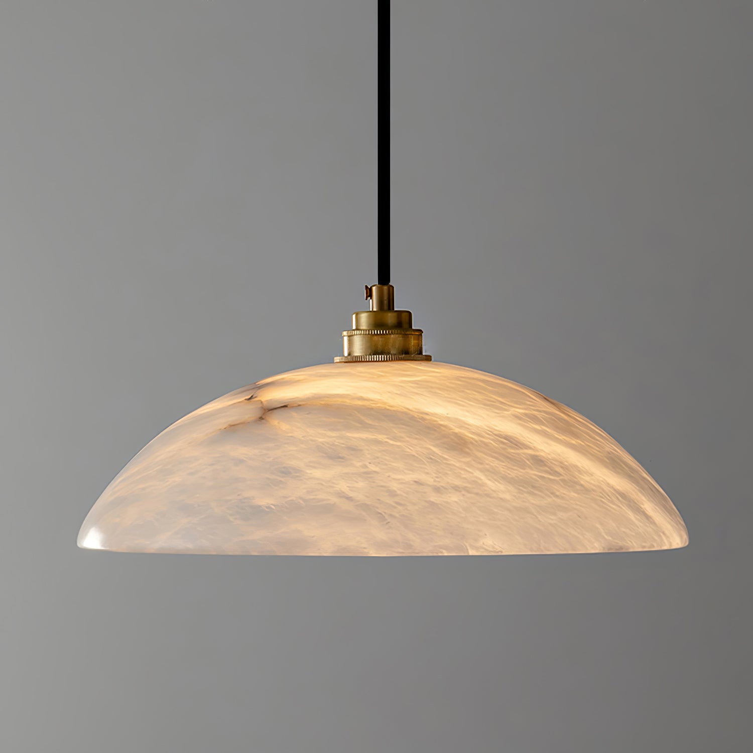 Delin Dome Pendant Light Alabaster &Brass | ventumra