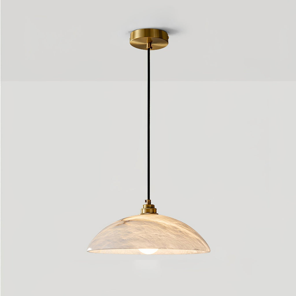 Delin Dome Pendant Light Alabaster &Brass | ventumra