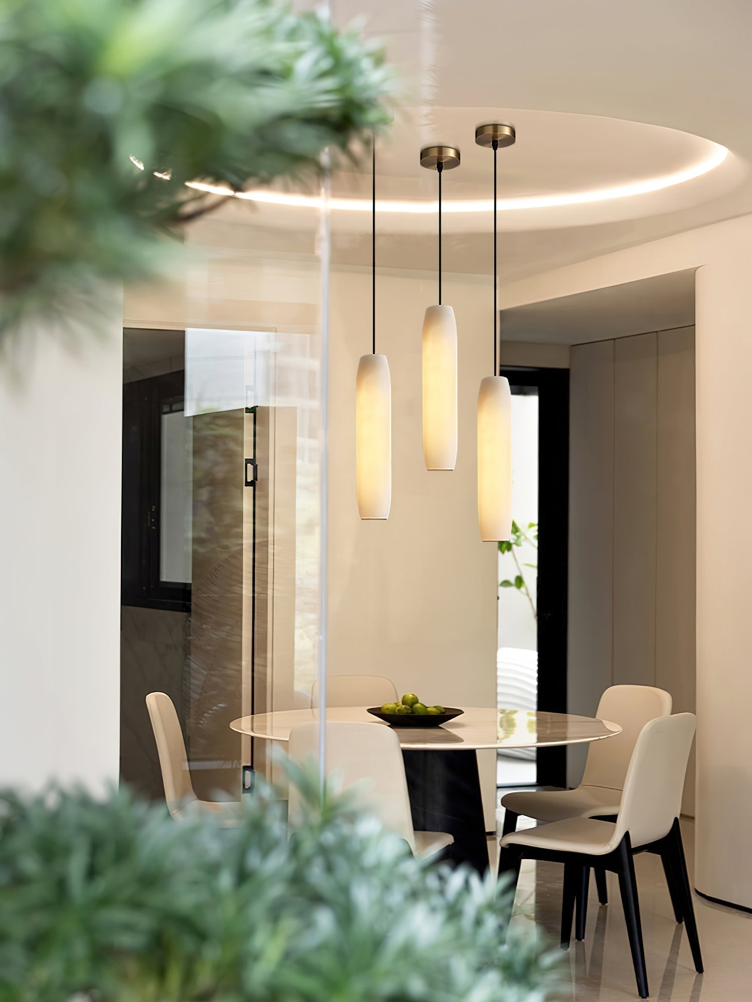 Kvennuvye Flute Modern Minimalist Alabaster Pendant Light | ventumra