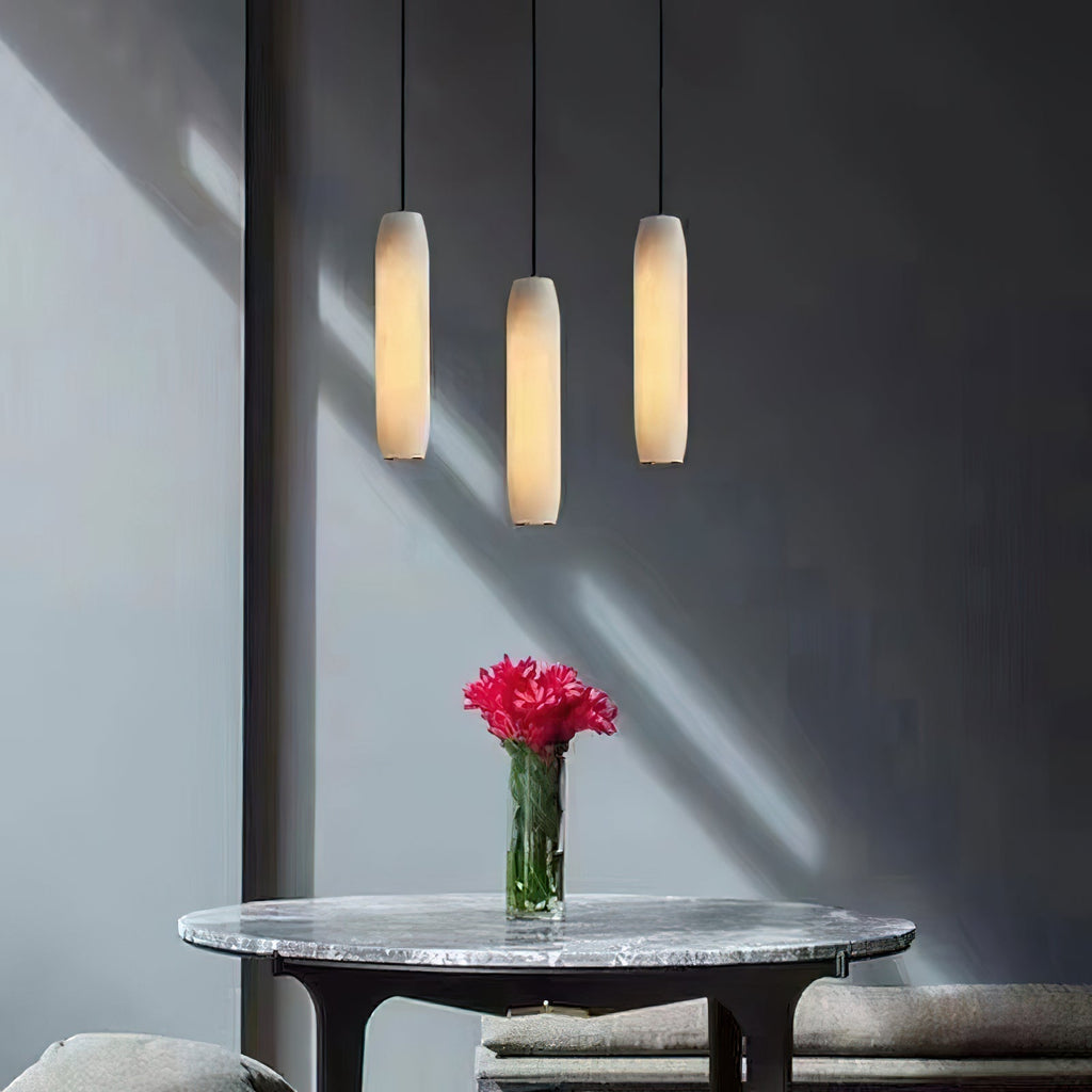 Kvennuvye Flute Modern Minimalist Alabaster Pendant Light | ventumra