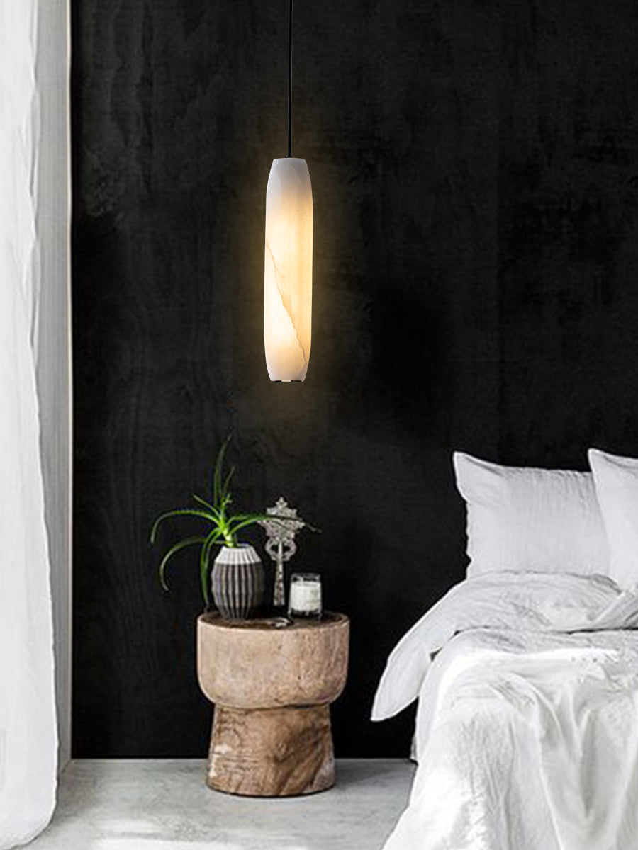 Kvennuvye Flute Modern Minimalist Alabaster Pendant Light | ventumra