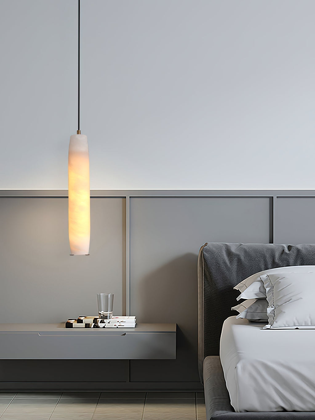 Kvennuvye Flute Modern Minimalist Alabaster Pendant Light | ventumra
