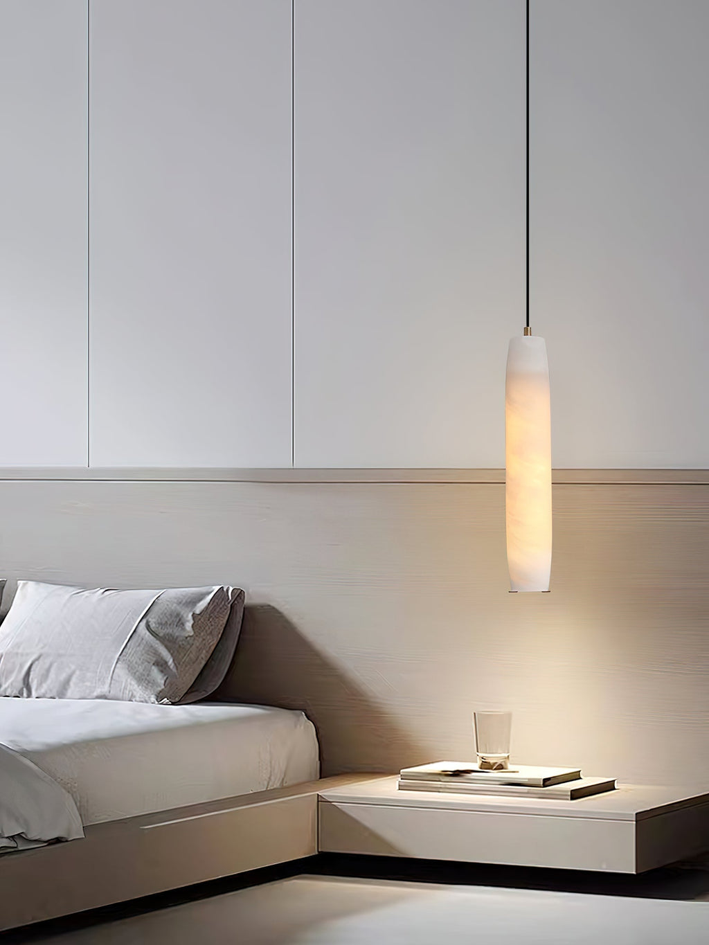 Kvennuvye Flute Modern Minimalist Alabaster Pendant Light | ventumra