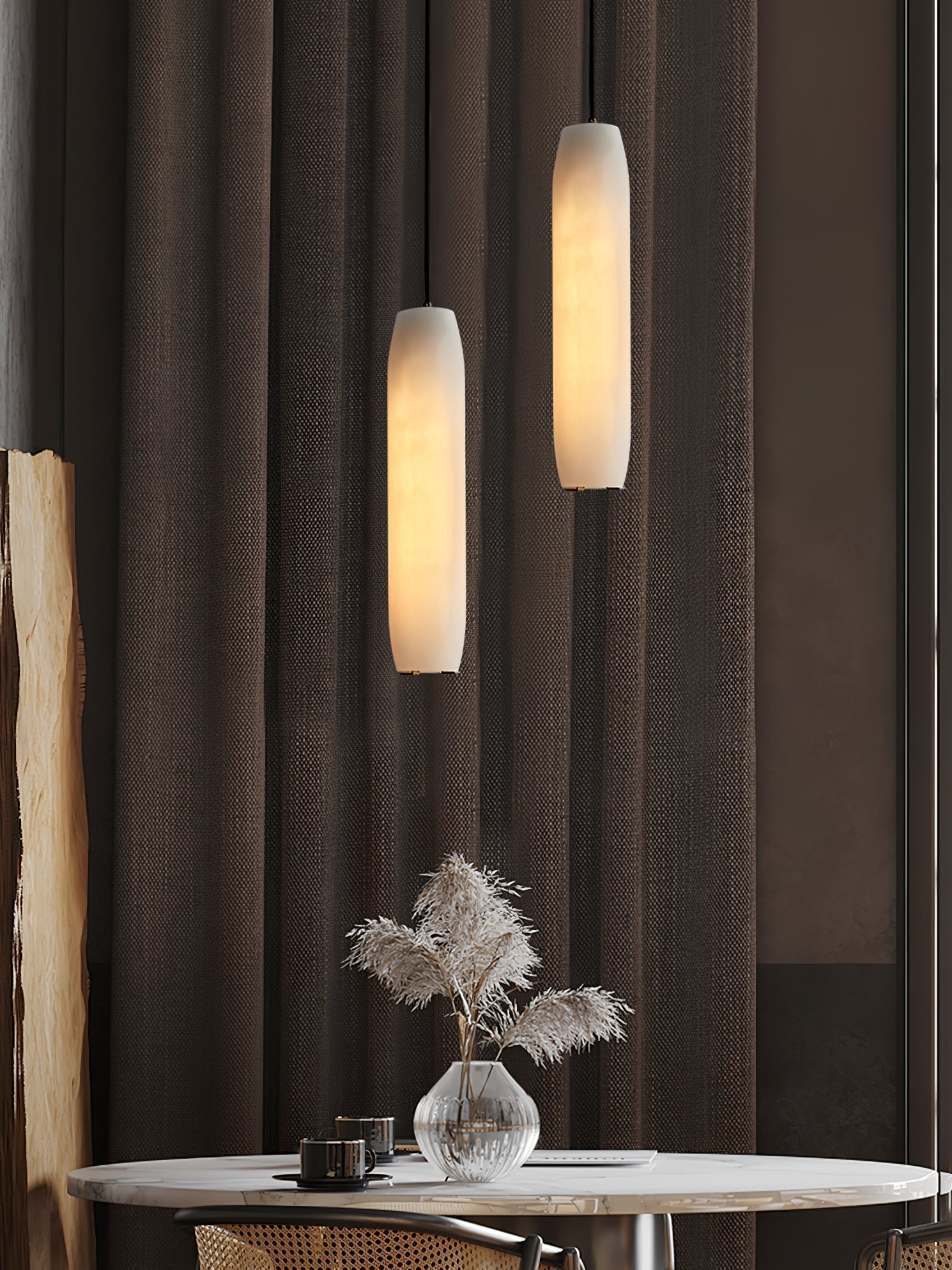 Kvennuvye Flute Modern Minimalist Alabaster Pendant Light | ventumra