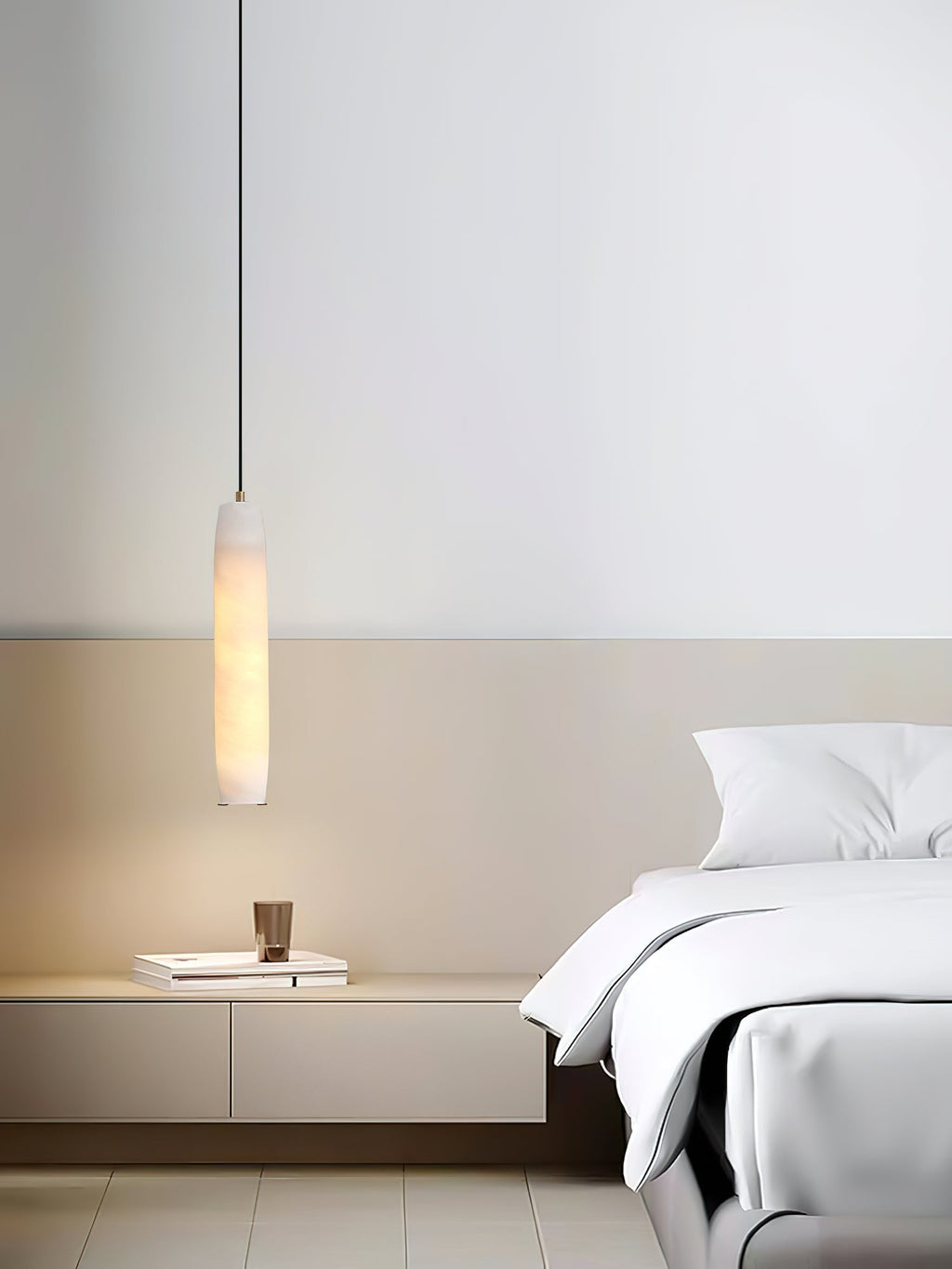 Kvennuvye Flute Modern Minimalist Alabaster Pendant Light | ventumra
