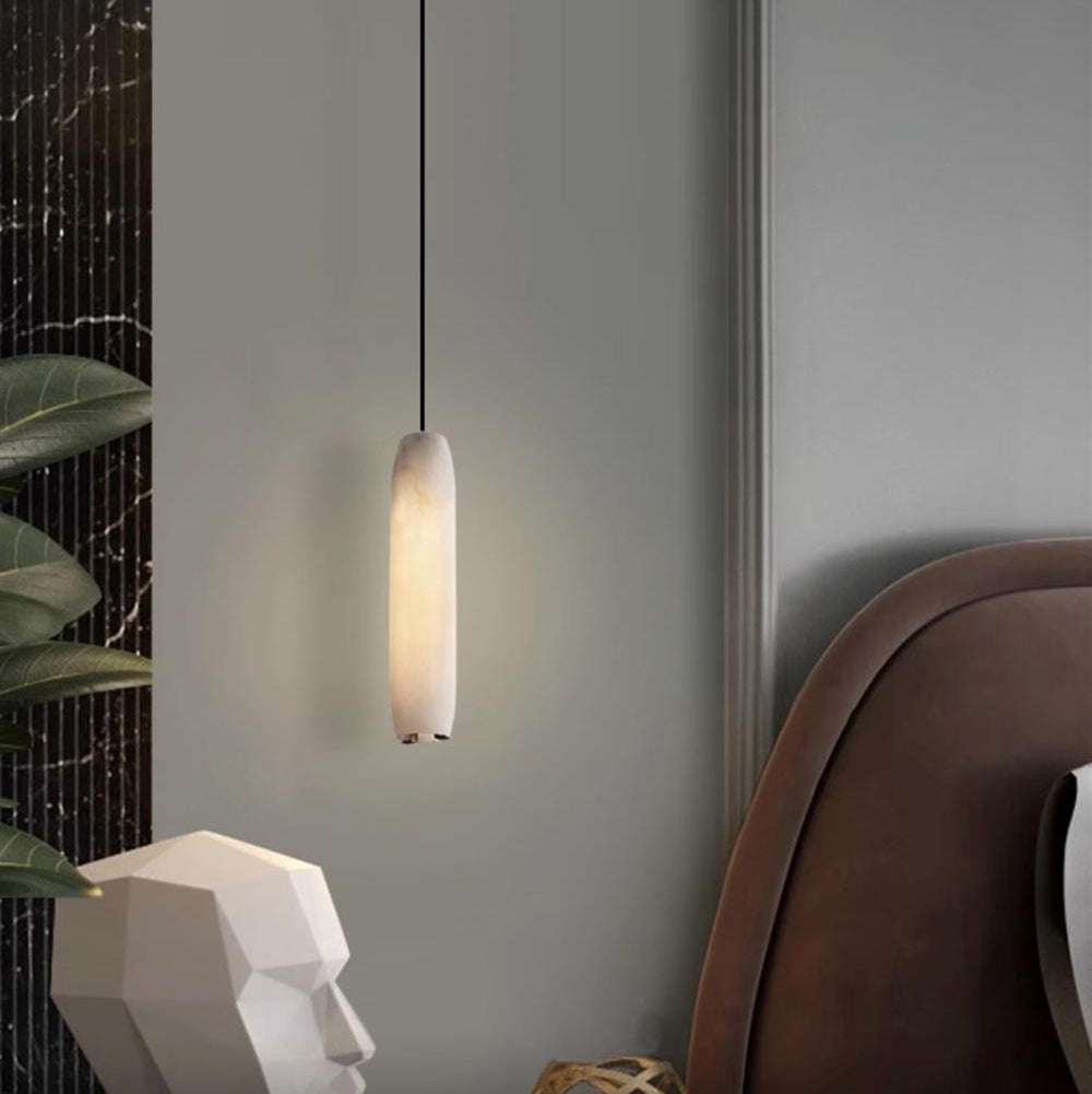 Kvennuvye Flute Modern Minimalist Alabaster Pendant Light | ventumra