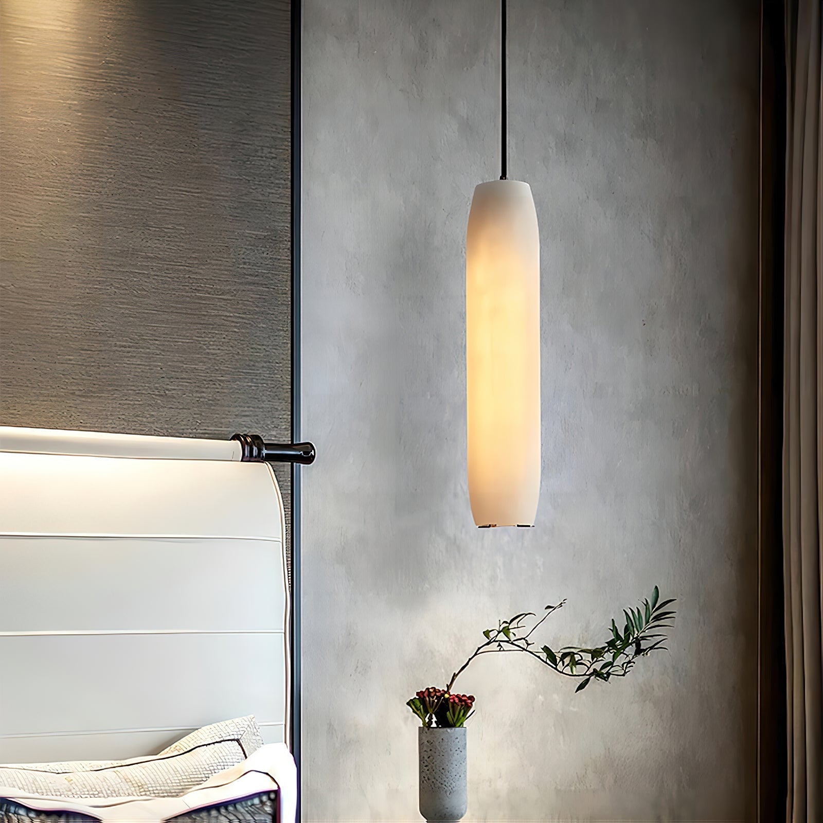 Kvennuvye Flute Modern Minimalist Alabaster Pendant Light | ventumra