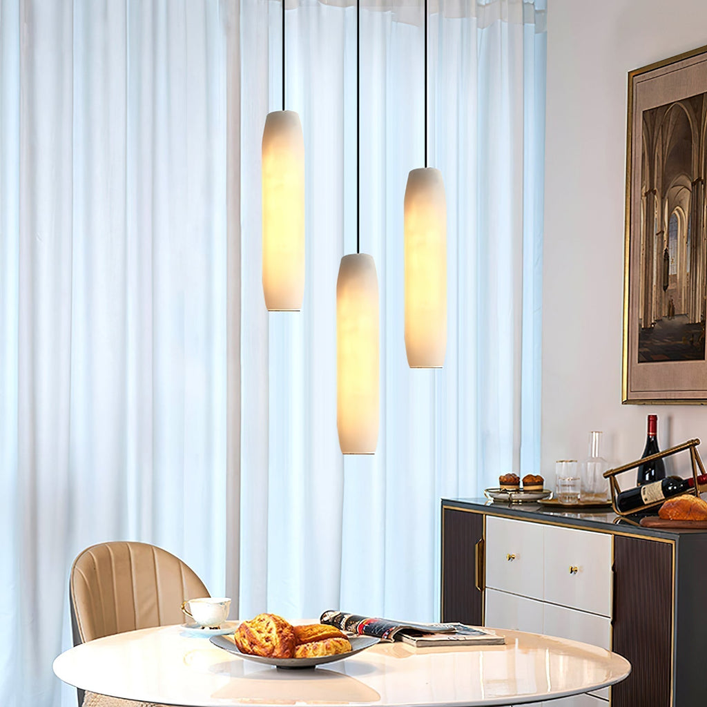 Kvennuvye Flute Modern Minimalist Alabaster Pendant Light | ventumra