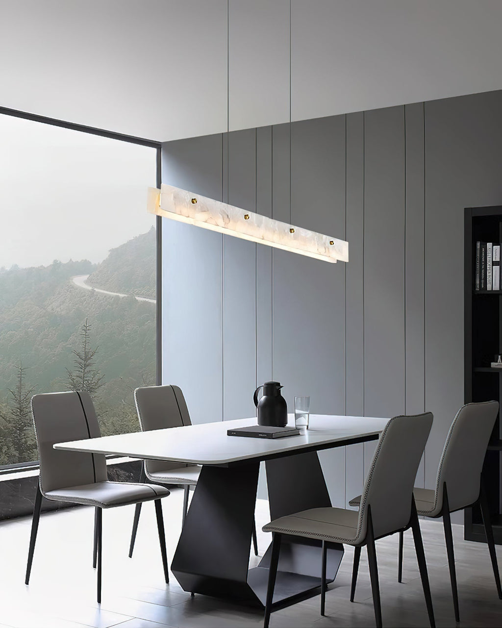 Ljomuvye LED Modern Linear Alabaster Pendant Light | ventumra