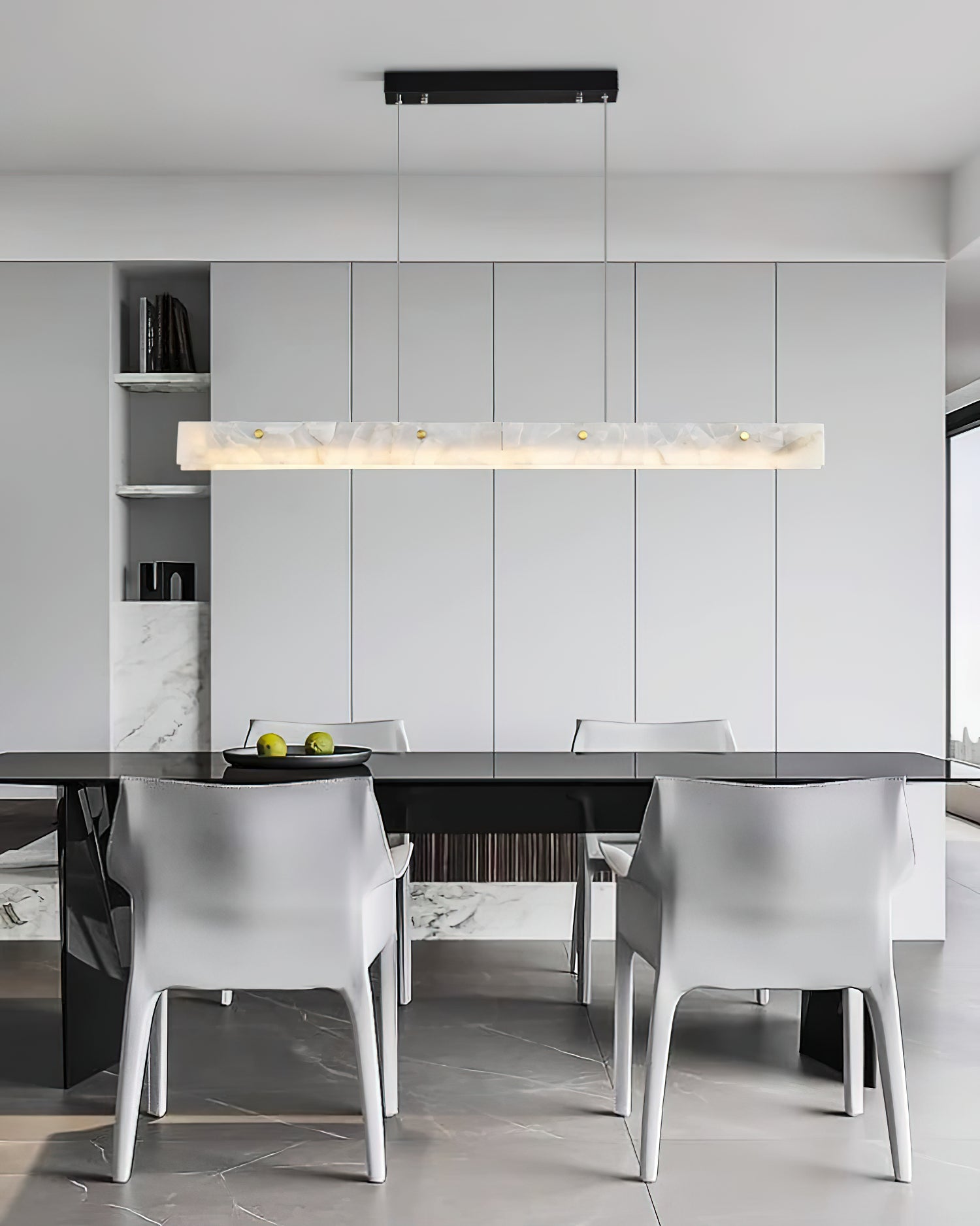Ljomuvye LED Modern Linear Alabaster Pendant Light | ventumra