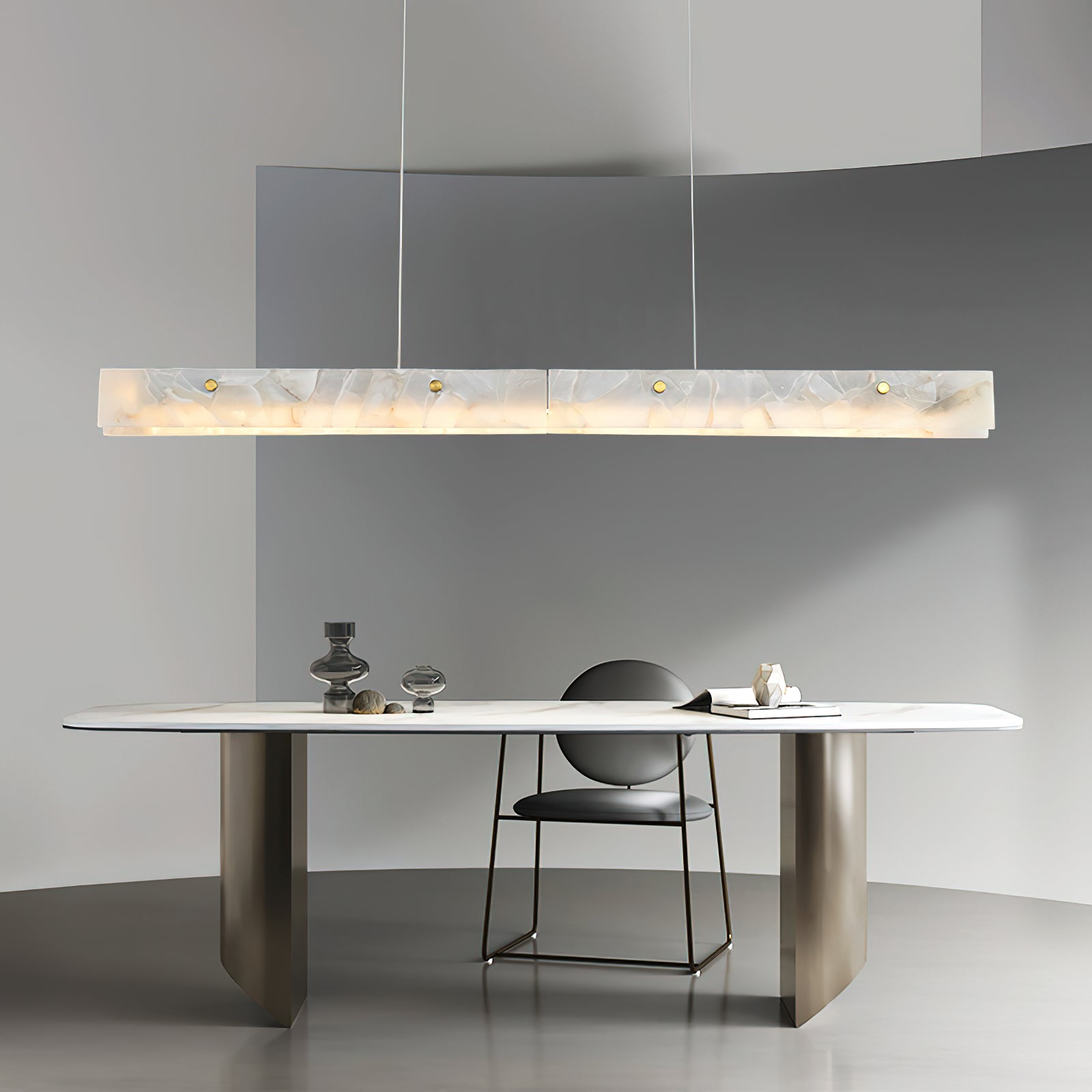 Ljomuvye LED Modern Linear Alabaster Pendant Light | ventumra