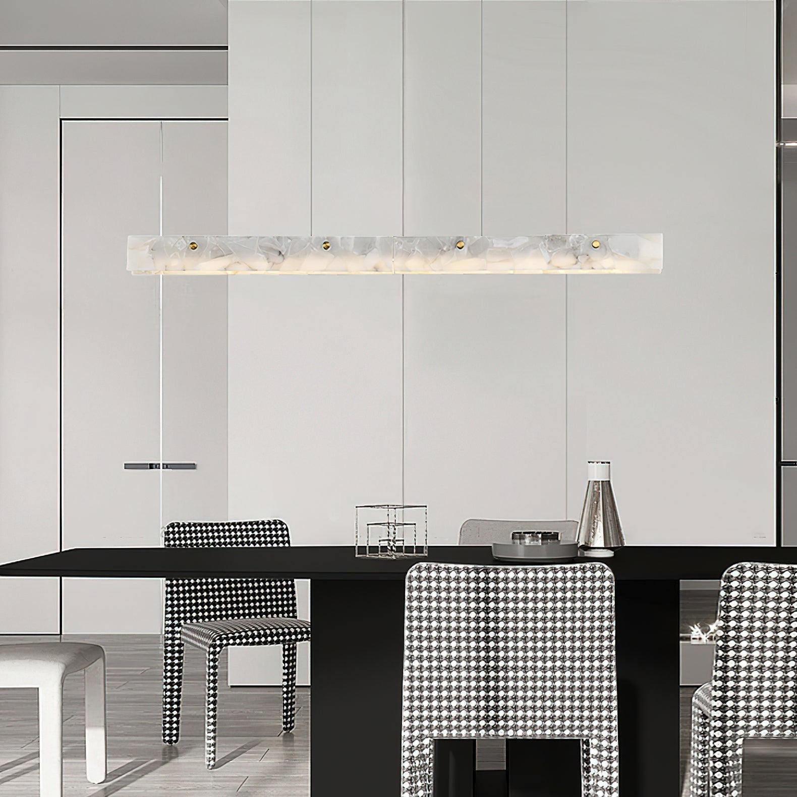 Ljomuvye LED Modern Linear Alabaster Pendant Light | ventumra