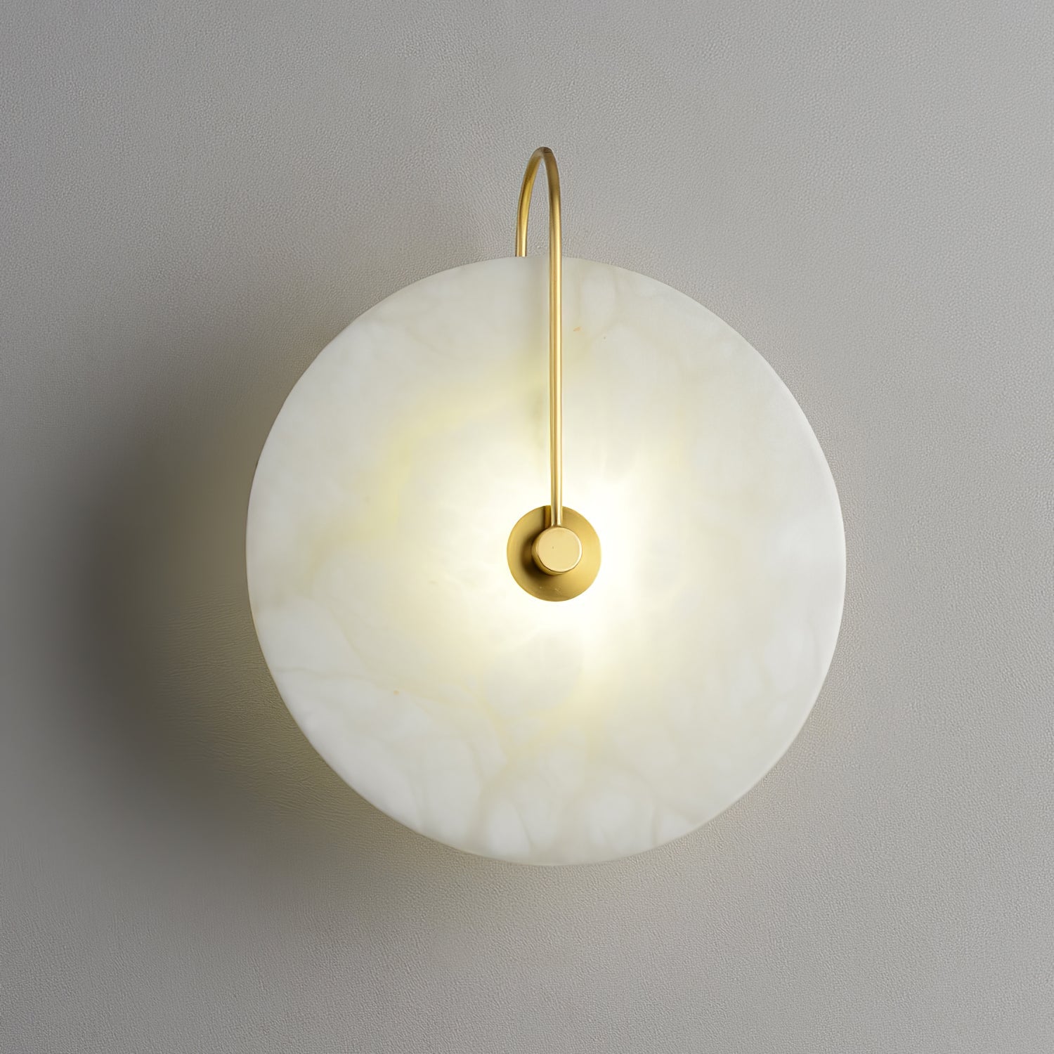 Kristy Alabaster LED Wall Lamp Round Iconic Circular | ventumra