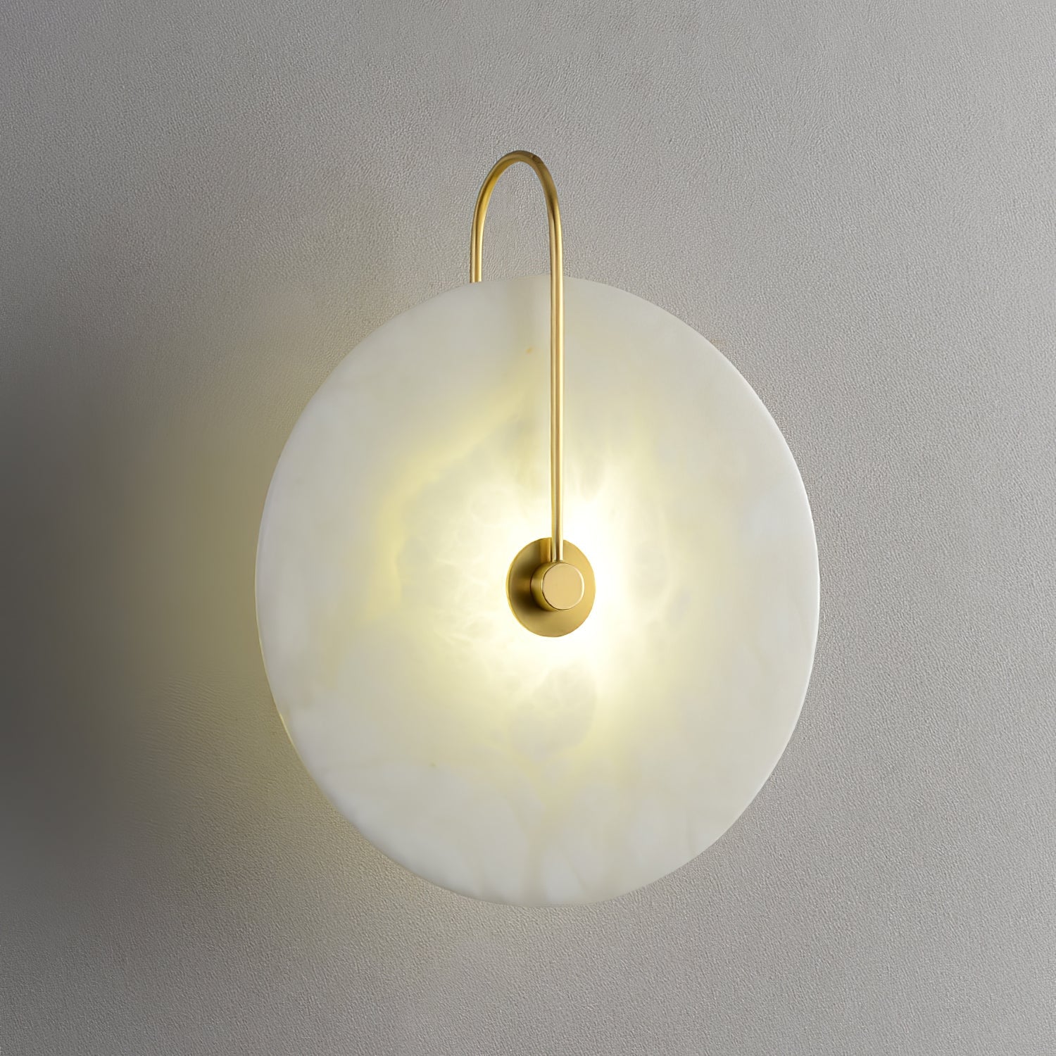 Kristy Alabaster LED Wall Lamp Round Iconic Circular | ventumra