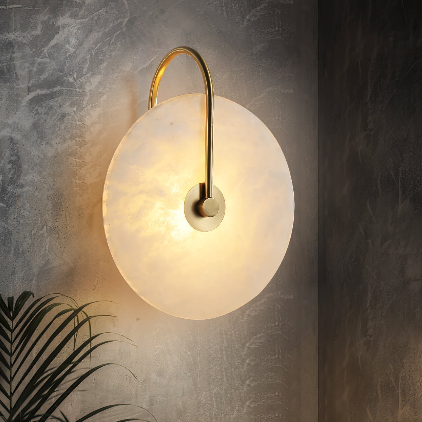 Kristy Alabaster LED Wall Lamp Round Iconic Circular | ventumra