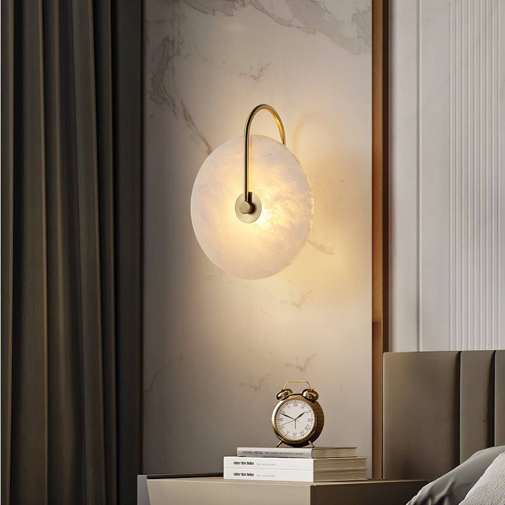 Kristy Alabaster LED Wall Lamp Round Iconic Circular | ventumra