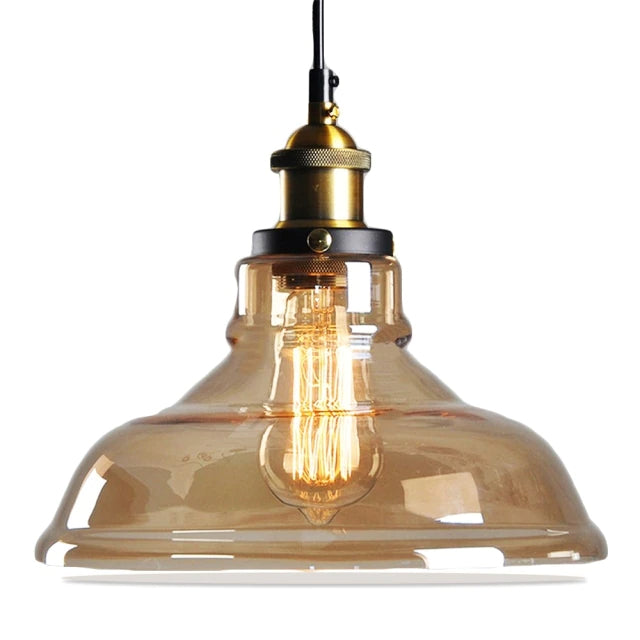Astra Art Deco Vintage Glass Pendant Light With Adjustable Cord