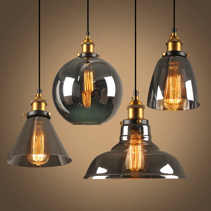 Astra Art Deco Vintage Glass Pendant Light With Adjustable Cord