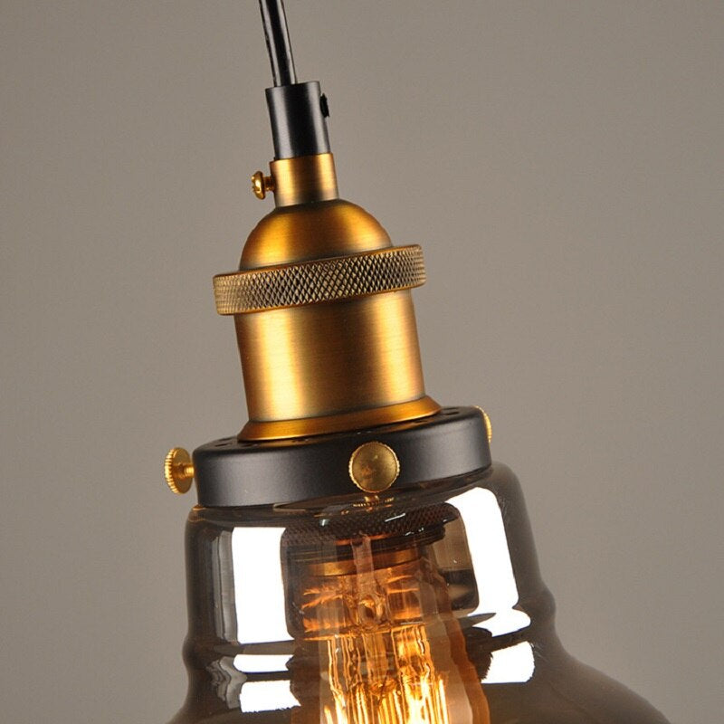 Astra Art Deco Vintage Glass Pendant Light With Adjustable Cord