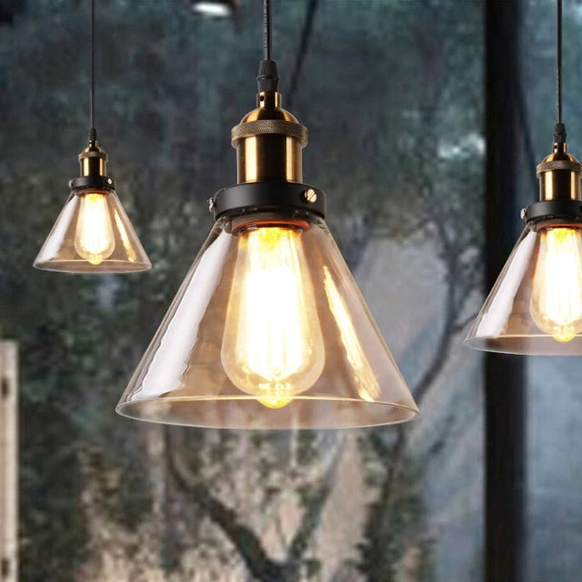 Astra Art Deco Vintage Glass Pendant Light With Adjustable Cord