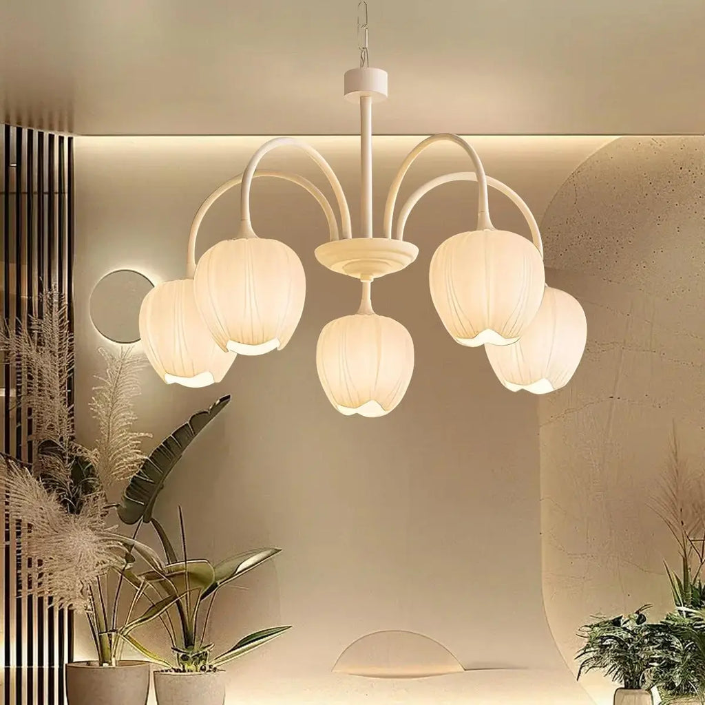 Romantic Tulip Chandelier In Matcha Green Finish | Ventumra