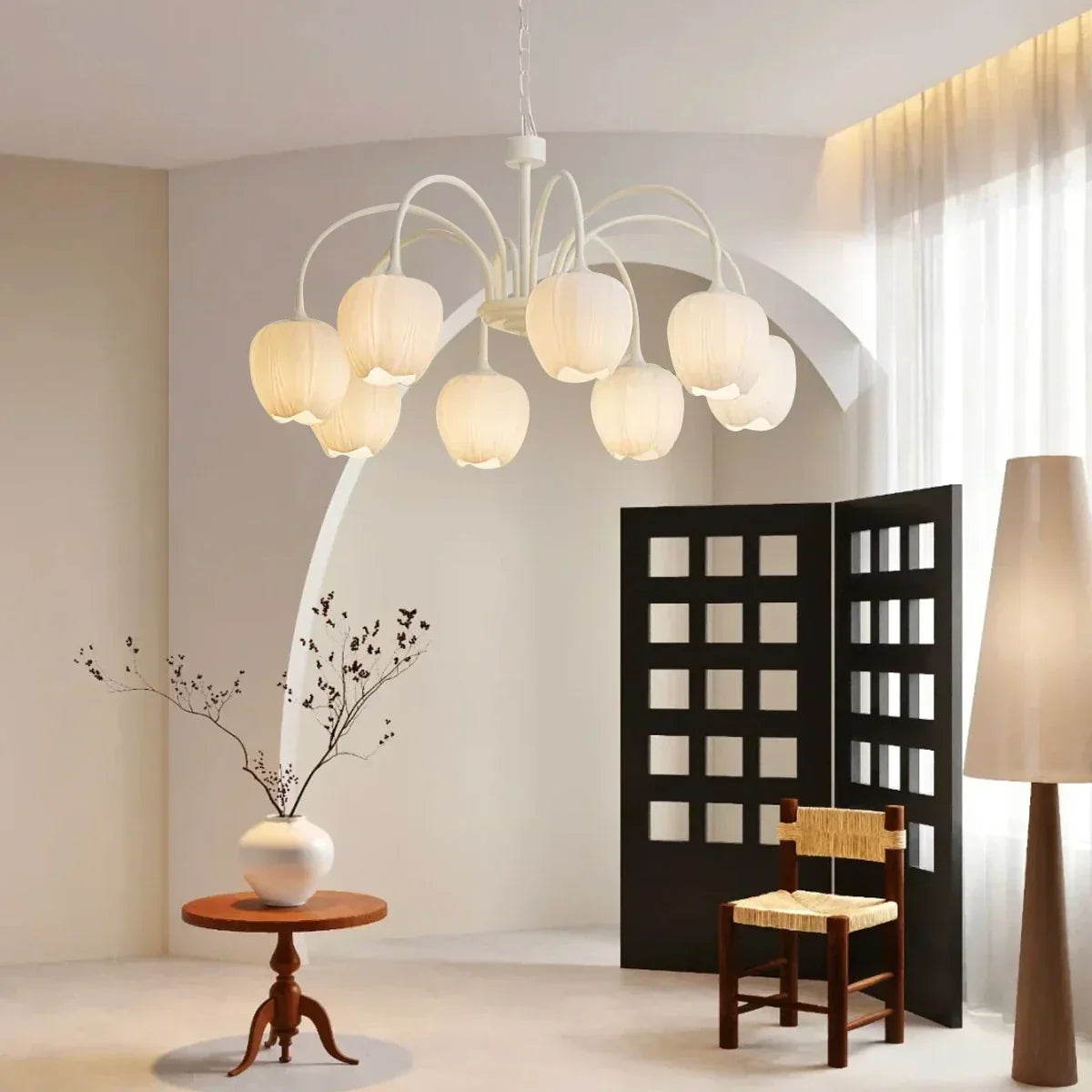 Romantic Tulip Chandelier In Matcha Green Finish | Ventumra
