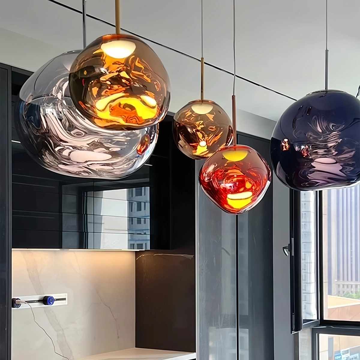 Lampă suspendată Lux Lava Flow pentru sufragerie, cu design modern | Ventumra