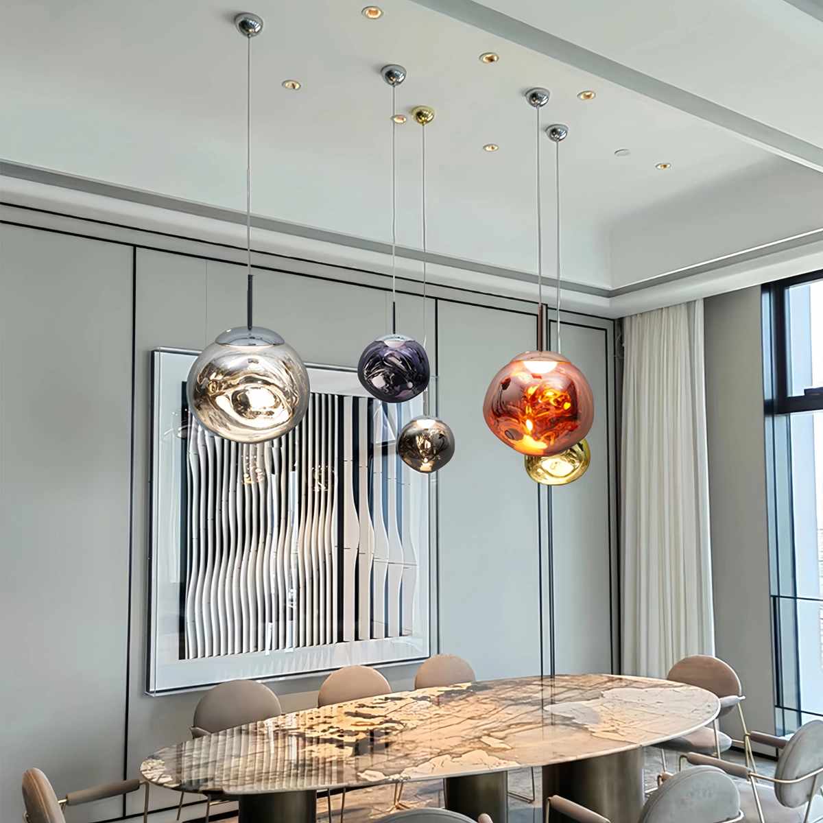 Lampă suspendată Lux Lava Flow pentru sufragerie, cu design modern | Ventumra